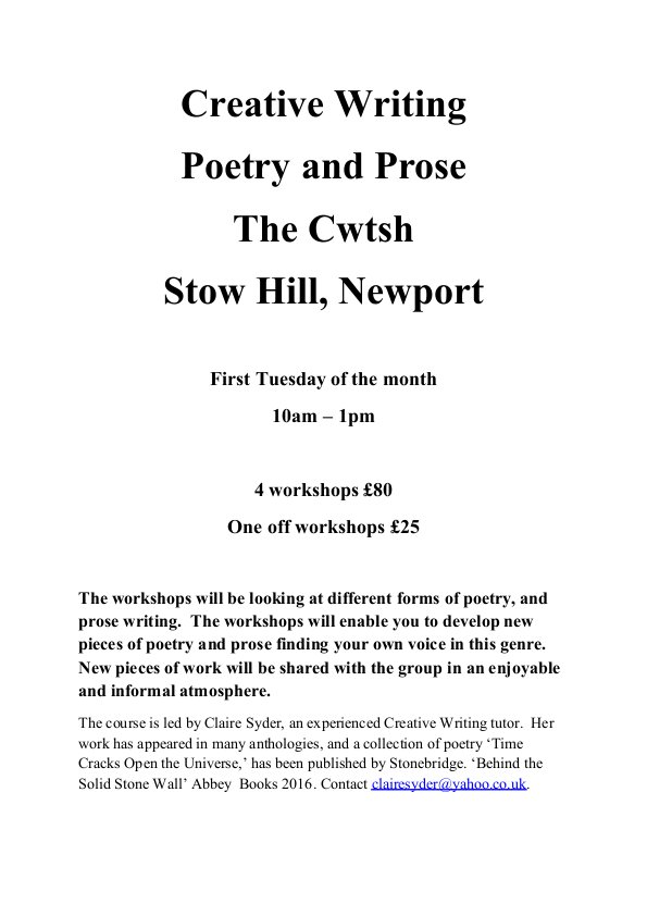 Creative Writing Poetry.Prose Stow Hill summer 20250001-00